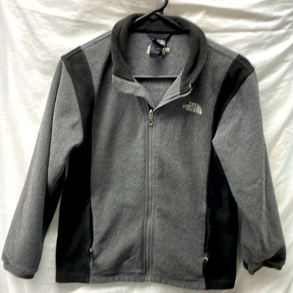 North face Fleece zip front jacket kids sz L